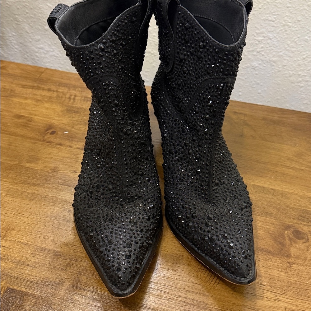 Jessica Simpson Black Studded Ankle Boots